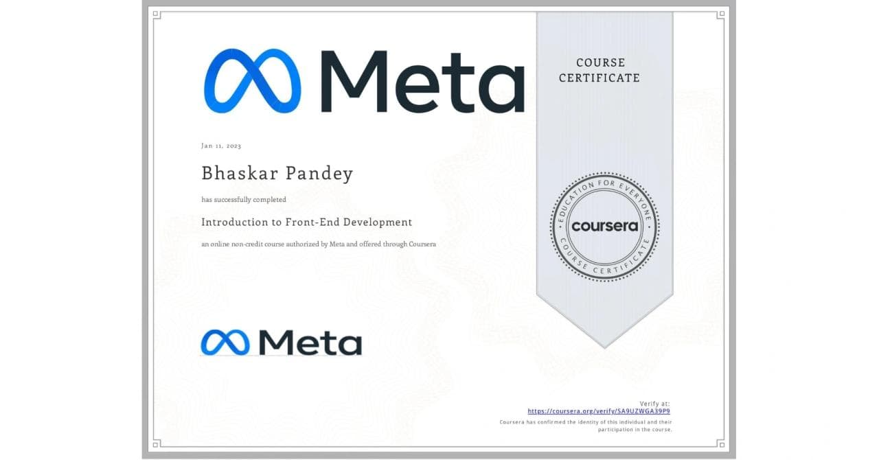Meta Certificate